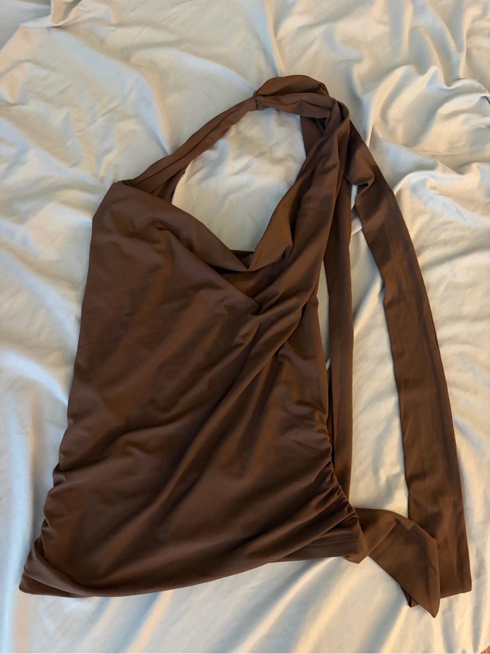 Abercrombie & Fitch Brown Draped Halter Top